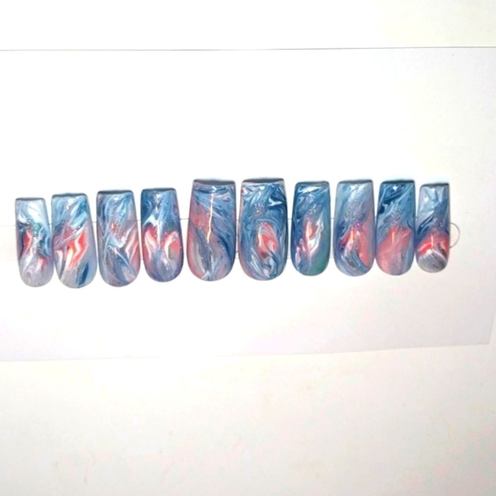 Hand Crafted Custom 10pc small Acrylic presson nails sz Small